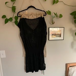 Black crocheted cover-up